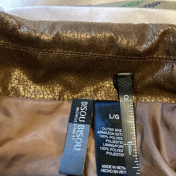 Bisou Bisou sheen look Moto jacket size L but runs small - Picture 11 of 12